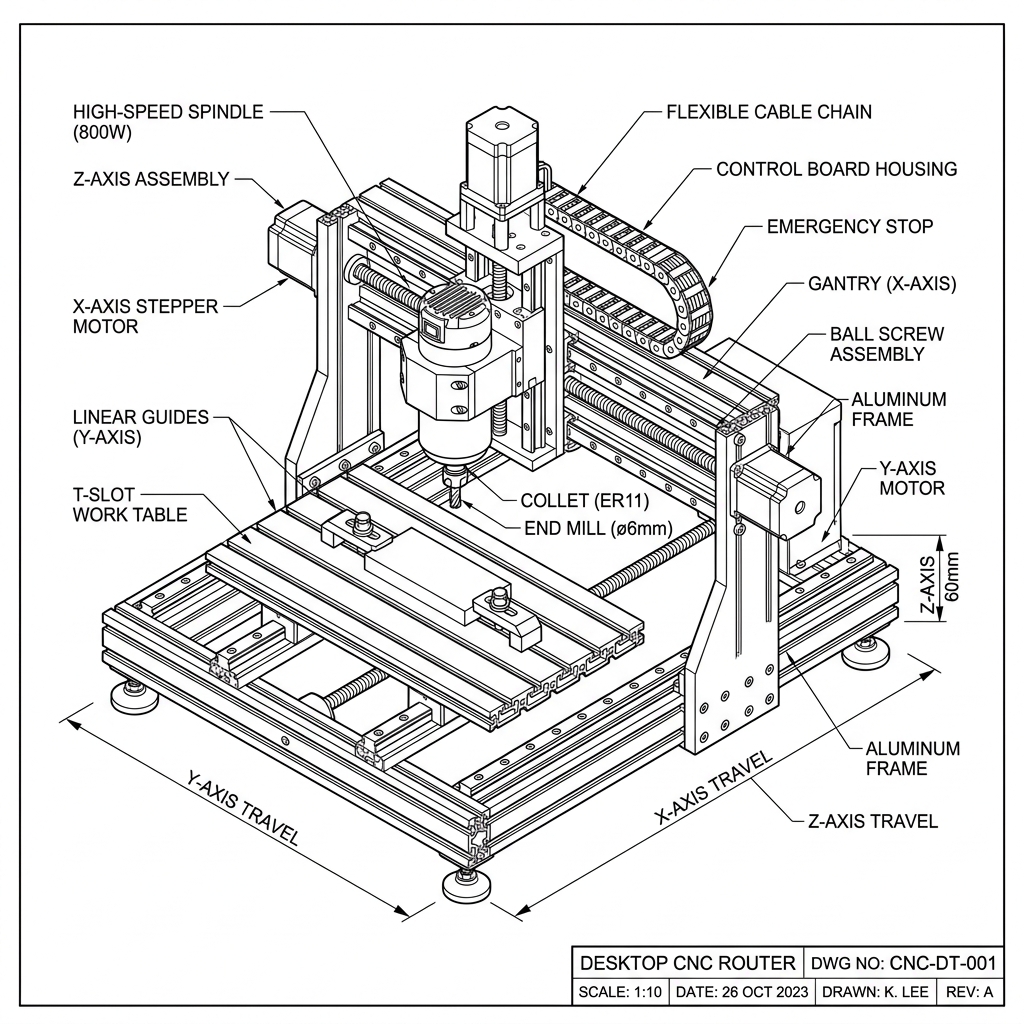 Desktop CNC Router Assembly